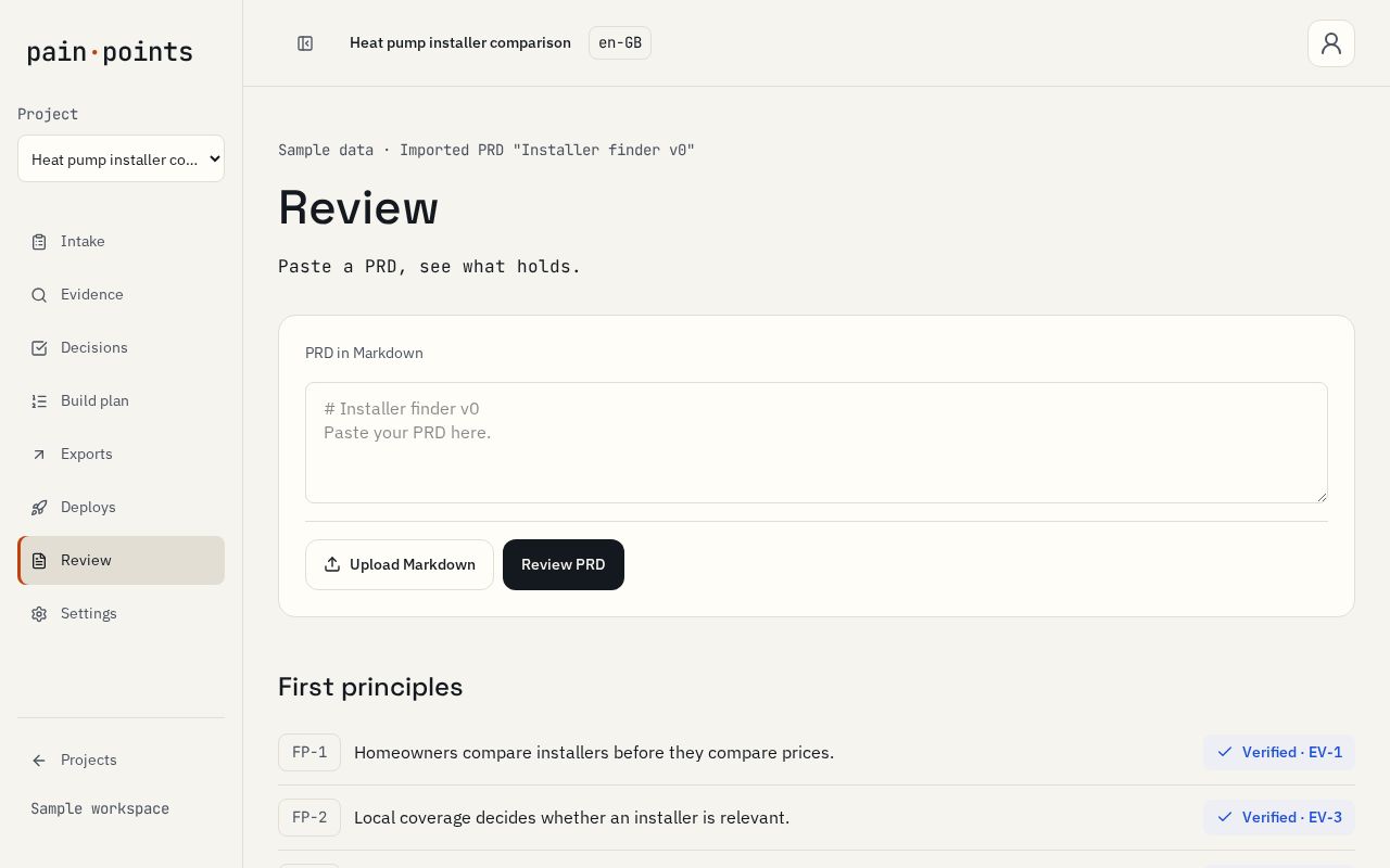 Review tab